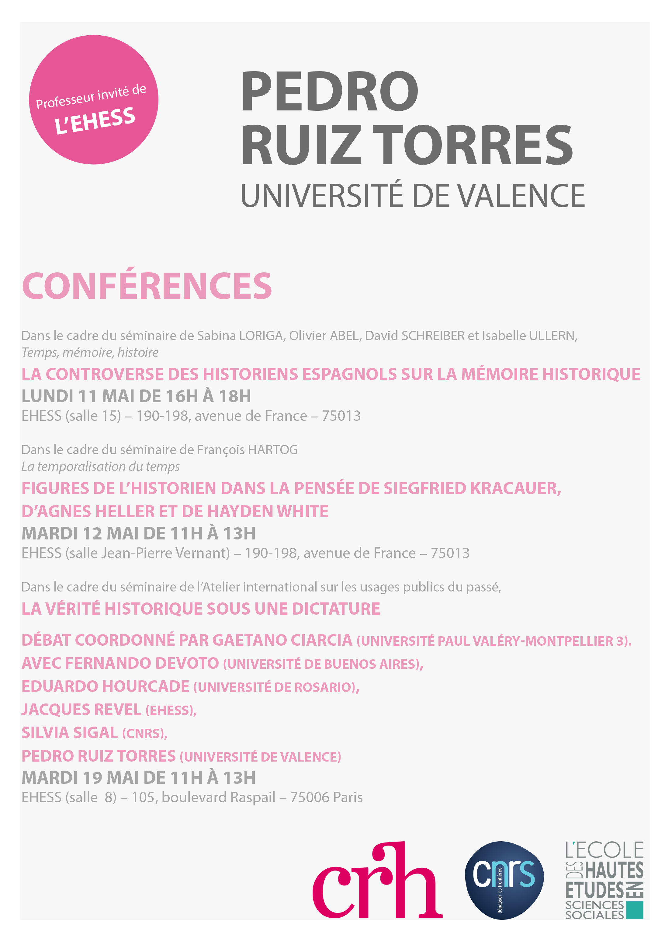 Conférences de Pedro Ruiz Torres