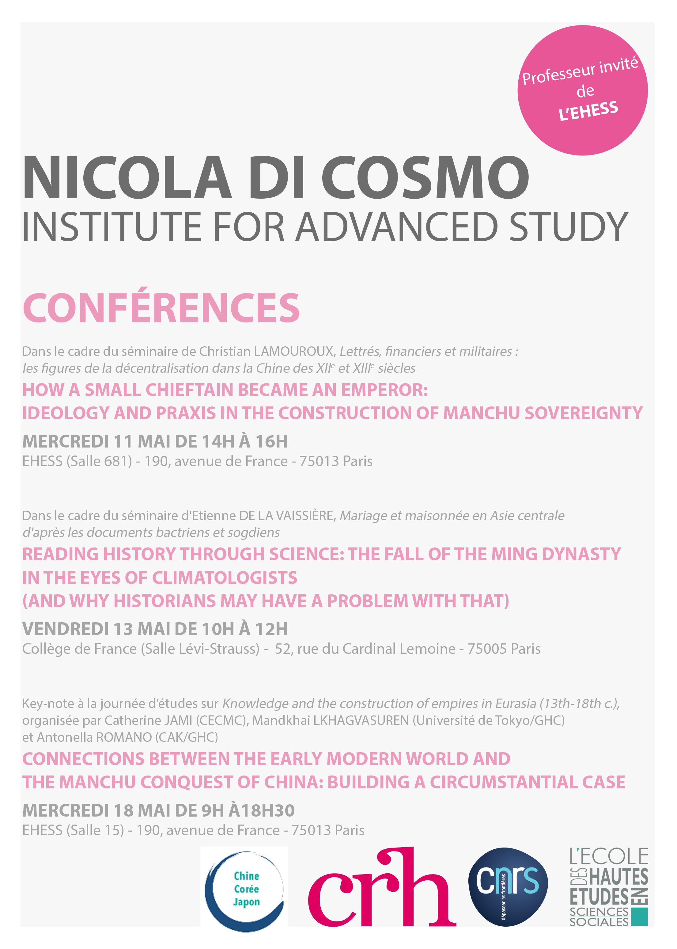 Conférences de Nicola Di Cosmo
